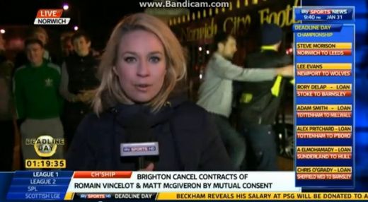 Faza ZILEI din ultimele ore de mercato! Sky Sports au difuzat fara sa vrea imagini interzise minorilor! Ce a patit o reporterita :) VIDEO 