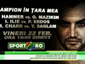 Ciocanul de OTEL al Romaniei se pregateste de asaltul final! Omul care a invatat box de la fratii Klitschko e si el gata de RAZBOI! Super GALA &quot;Campion in tara mea&quot; e LIVE la ProTV si Sport.ro
