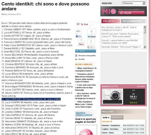 BOMBA in Italia! Chiriches, pe prima pagina a celui mai citit ziar de sport! Anuntul care ii UMPLE conturile lui Gigi Becali:_2