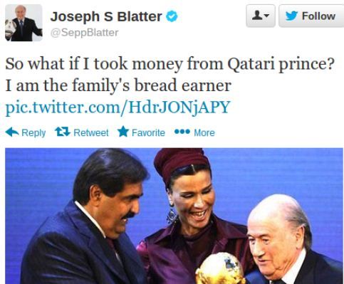 Sepp Blattter CM 2022 Qatar Twitter