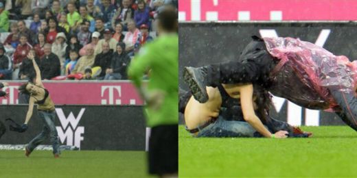 NEBUNIE la Munchen! O fata nu a mai avut rabdare si a intrat sa-i felicite pe jucatorii lui Bayern! Era dezbracata!_2
