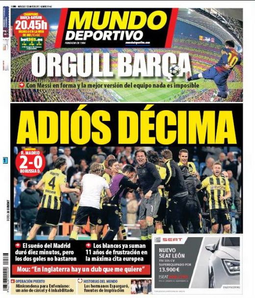 "ADIO, Mourinho! Ciclul s-a incheiat!" Presa din Spania e NEMILOASA cu Mourinho! TITLURILE ZILEI:_4