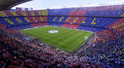 COREGRAFIE imensa a fanilor Barcei! Au imbracat tot stadionul in ros-albastru! Cum a aratat Camp Nou la meciul cu Bayern! FOTO_1