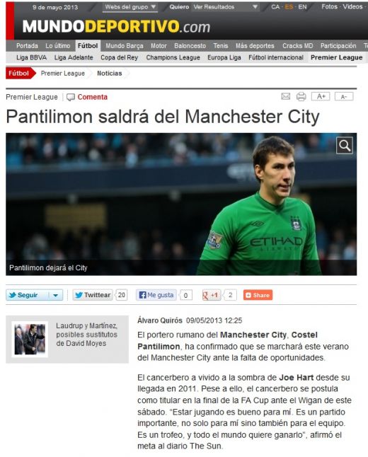 Pantilimon e prezentat de ziarul Barcelonei! "Plec de la City!" Articolul care ii poate aduce transferul vietii_2