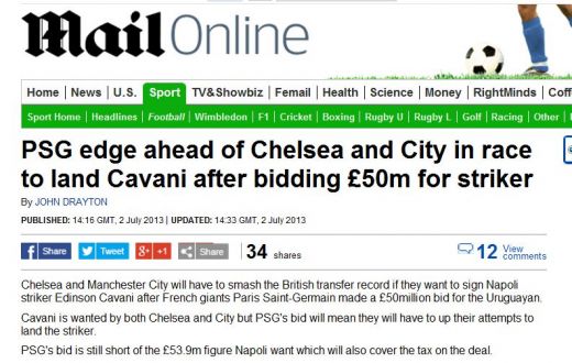 TRANSFER MARKET | Cavani, foarte aproape de transfer: "Semneaza marti cu o echipa miliardara!" Arsenal face o oferta uriasa pentru Fellaini!_3
