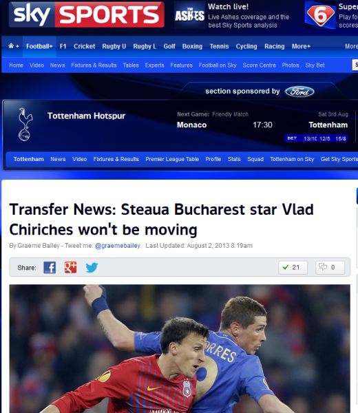 Sky Sports l-a numit pe Chiriches 'unul dintre cei mai buni tineri fundasi din Europa'! Ce au scris englezii dupa ratarea transferului la Tottenham:_1