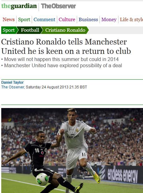 The Guardian: "Cristiano Ronaldo le-a spus celor de la Man United ca se intoarce!" CR7 il lasa pe Bale singur la Real! Ce anunta englezii:_2