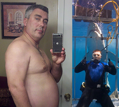 "Sunt prea gras, ma mananca rechinii!" Un scafandru a decis sa RUPA SALA in doua la 44 de ani! Se sperie si rechinii la cum arata acum! FOTO_1