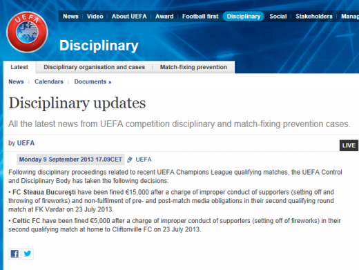 Steaua, amendata de UEFA dupa incidentele de la Skopje! Cati bani plateste campioana:_2