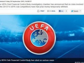 
	LOVITURA data de UEFA pentru un club din Romania! Decizia anuntata pe site-ul oficial:
