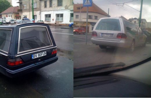 Imaginea zilei in Romania! Ce au vazut soferii din Brasov pe o masina de servicii funerare! FOTO:_4