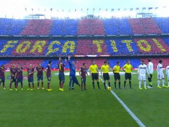 
	Moment MAGIC pe Camp Nou! Jucatorii de sute de milioane ai Barcei si ai Realului au INGHETAT la intrarea pe teren! VIDEO: coregrafia Barcei
