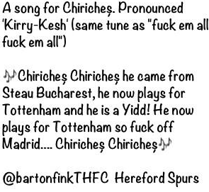 SENZATIE: Chiriches are cantec in peluza lui Tottenham! "Chiriches, Chiriches, he came from Steaua Bucharest..." Vezi continuarea:_1