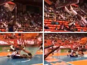 
	VIDEO Scene de GROAZA! A dat slam dunk, dar s-a prabusit panoul peste el! Momentul in care toata sala si-a oprit respiratia:
