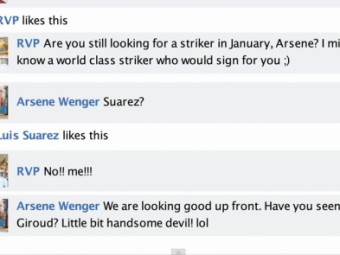 
	GENIAL! Van Persie a intrat pe Facebook si i-a dat mesaj lui Wenger: &quot;Arsene, ai nevoie de un atacant MONDIAL?&quot; Cum a ras fostul antrenor de el :) 
