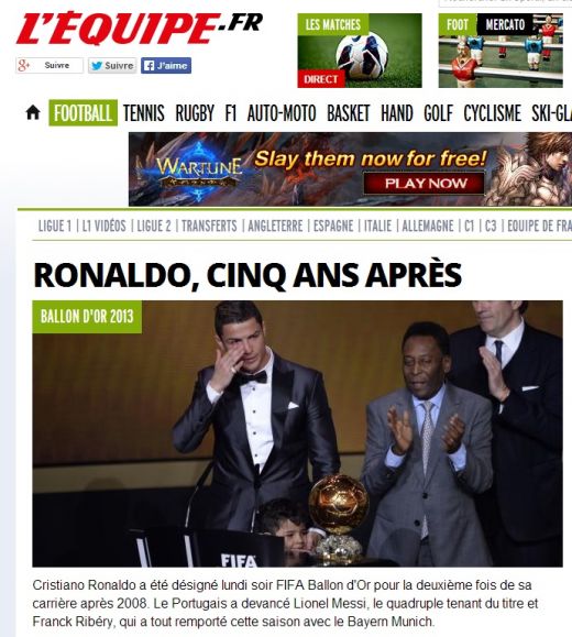 CR7 e IDOL! "Ronaldo, noul rege al fotbalului!" Ce au scris cele mai celebre publicatii din lume dupa decenarea premiilor:_3