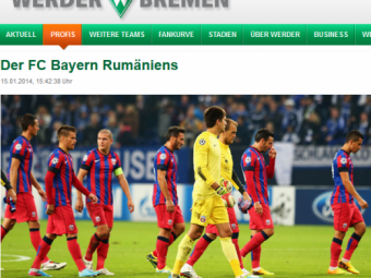 
	Nemtii de la Werder, pregatiti pentru un amical de lux: &quot;Jucam cu Bayern Munchen din Romania!&quot; Steaua, elogiata pe site-ul oficial al lui Werder:
