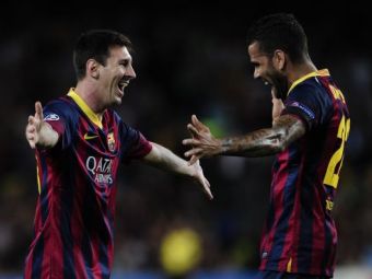 
	Messi si Alves i-au innebunit pe fani! Au pastrat traditia inceputa la Paris! Ce au facut la incalzirea meciului cu Malaga: VIDEO
