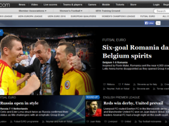 
	Asta e stirea care deschide azi site-ul oficial UEFA! Romania a zdrobit Belgia in primul meci de la Euro, 6-1!
