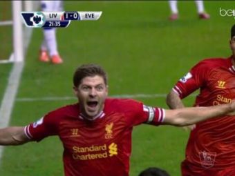 
	Liverpool a spulberat-o pe Everton! Reactie amuzanta a lui Gerrard dupa gol! Fostii jucatori si-au felicitat echipa favorita!
