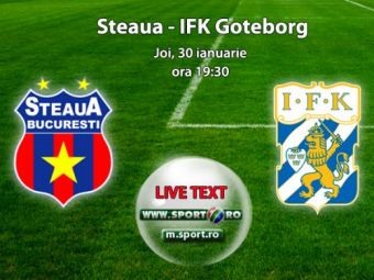 
	Steaua ramane fara victorie! Kapetanos a ratat victoria in min 90+1, ambele echipe au cerut penalty! Steaua 0-0 IFK Goteborg
