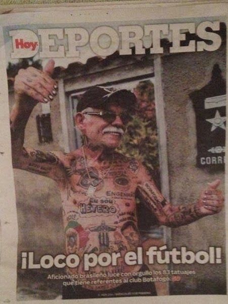 Are 69 de ani si peste 70 de tatuaje cu echipa preferata! Cel mai tare ULTRAS asteapta Cupa Mondiala pe strazile din Rio_7