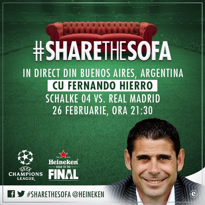 Fernando Hierro vine pe canapeaua virtuala Heineken #ShareTheSofa pentru a comenta meciul Schalke - Real Madrid_1