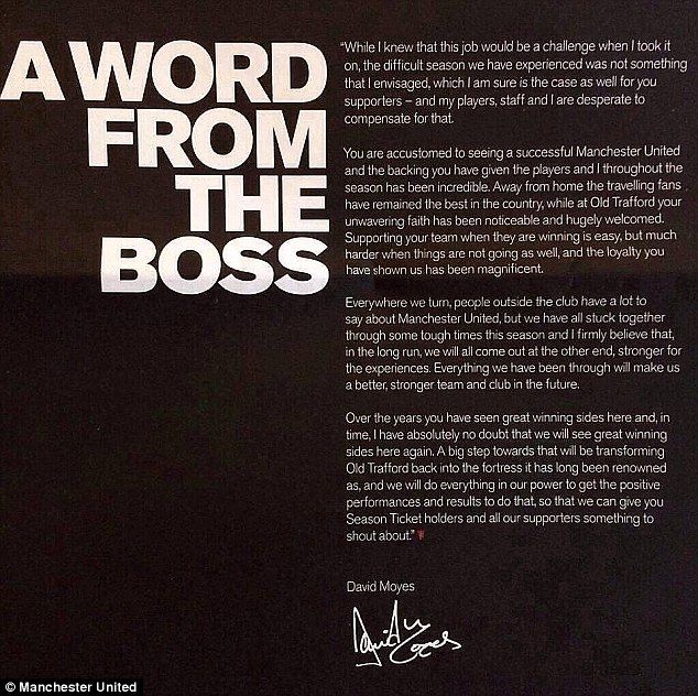Mesaj emotionant pentru fani! "A word from the BOSS!" Ce le-a transmis David Moyes suporterilor lui Manchester_2