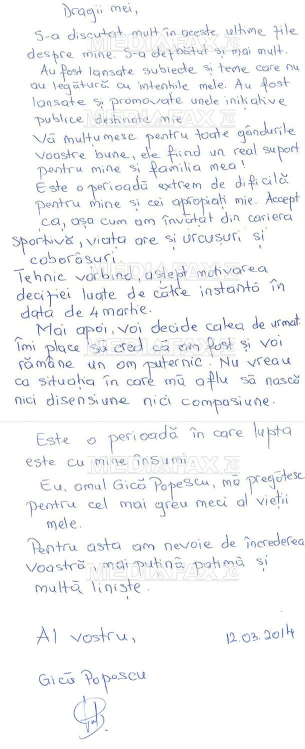 Scrisoarea deschisa a lui Gica Popescu de la inchisoare: "Cel mai greu meci din viata mea!" Mesajul pentru suporteri:_1