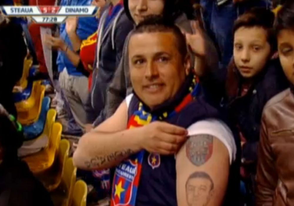 Gigi Becali a aparut pe National Arena :) Tatuajul cu care un fan stelist a facut senzatie la Steaua - Dinamo! Vezi IMAGINI_1