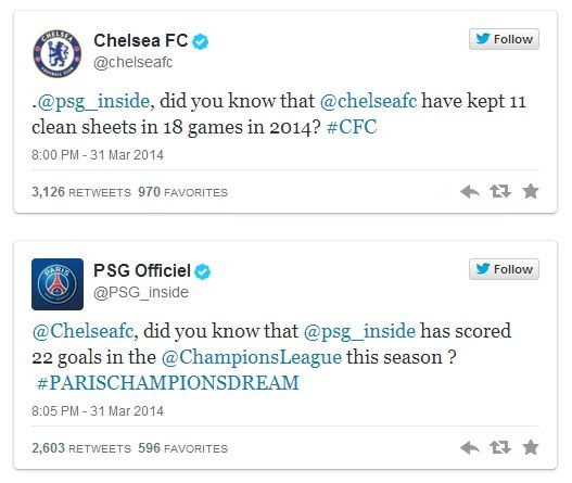 Dialog SAVUROS pe twitter! Cum s-au 'intepat' Chelsea si PSG inaintea meciului din Champions League_1