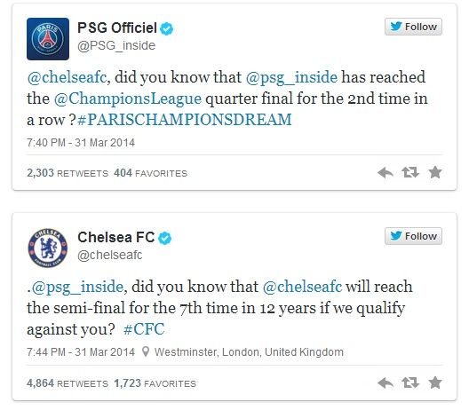 Dialog SAVUROS pe twitter! Cum s-au 'intepat' Chelsea si PSG inaintea meciului din Champions League_2
