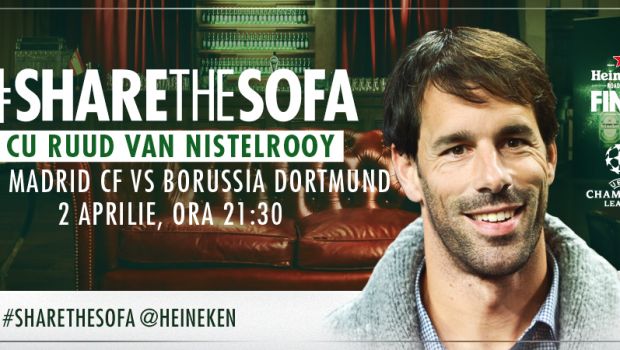 
	Van Nistelrooy comenteaza Real - Dortmund pe canapeaua virtuala Heineken. Pune-i aici o intrebare
