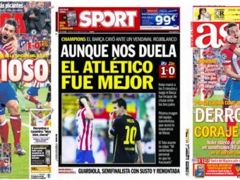 
	&quot;&iexcl;&iexcl;GRANDIOSO!!&quot; Madrilenii, in al noualea cer dupa ce Atletico a eliminat Barca, catalanii dau de pamant cu Tata Martino si Messi 
