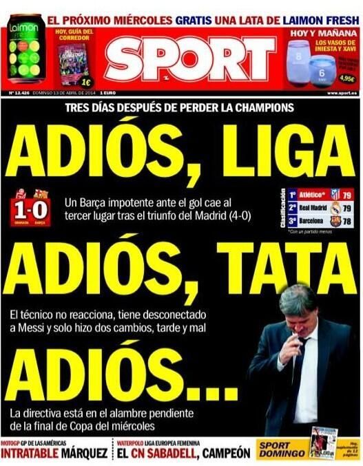 "Adios, Liga! Adios, Tata! Adios..." Presa catalana, reactie extrema dupa infrangerea Barcei cu Granada: "Echipa a murit!"_3