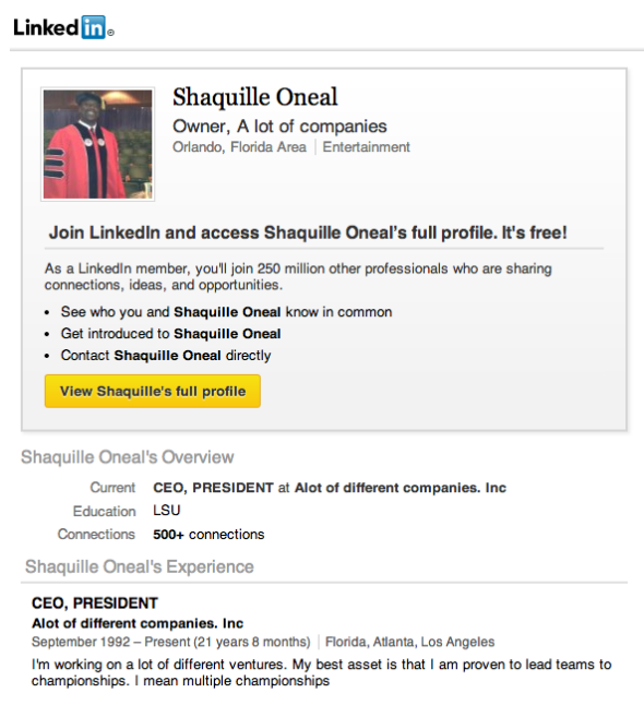 GENIAL! CV-ul lui Shaquille O'Neal intra in istoria internetului! Cum se prezinta fostul star din NBA :)_2