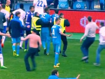 
	SCENE HORROR in Rusia! Fanii lui Zenit au intrat pe teren si au lovit un jucator al lui Dinamo in plina figura!
