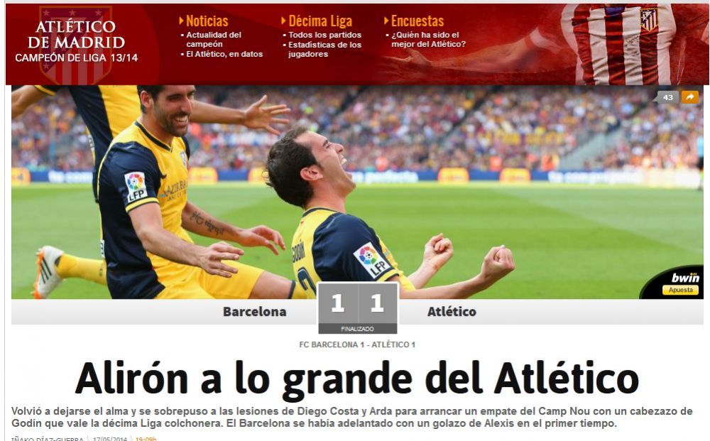 "GRANDE Atletico" / "Adio Liga, adio Barca!" Reactii dupa ce SimeONE a reusit minunea - primul titlu dupa 18 ani!_4