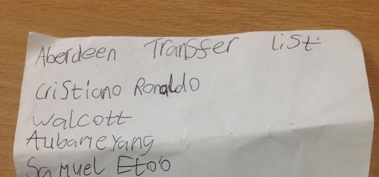 FOTO Cum arata lista de transferuri IDEALA, in viziunea unui pusti de 9 ani! Replica superba a clubului:_1