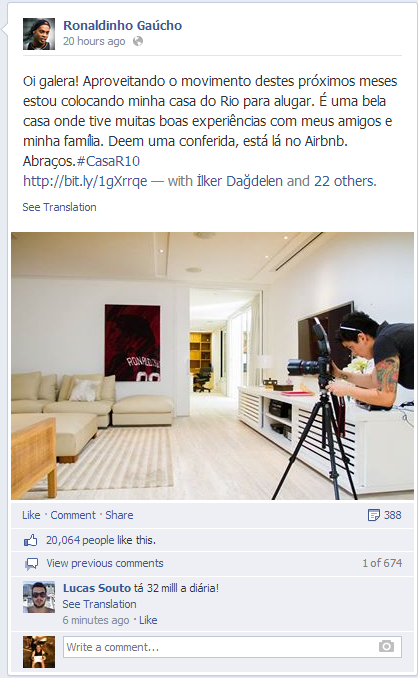 Ronaldinho si-a pus casa din Rio pe un site de anunturi si cere o suma FABULOASA pentru o singura zi de chirie!_3