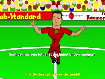 Cristiano Ronaldo, o caricatura :) Cea mai tare animatie aparuta cu starul Portugaliei, dupa umilinta cu Germania. VIDEO.&nbsp;