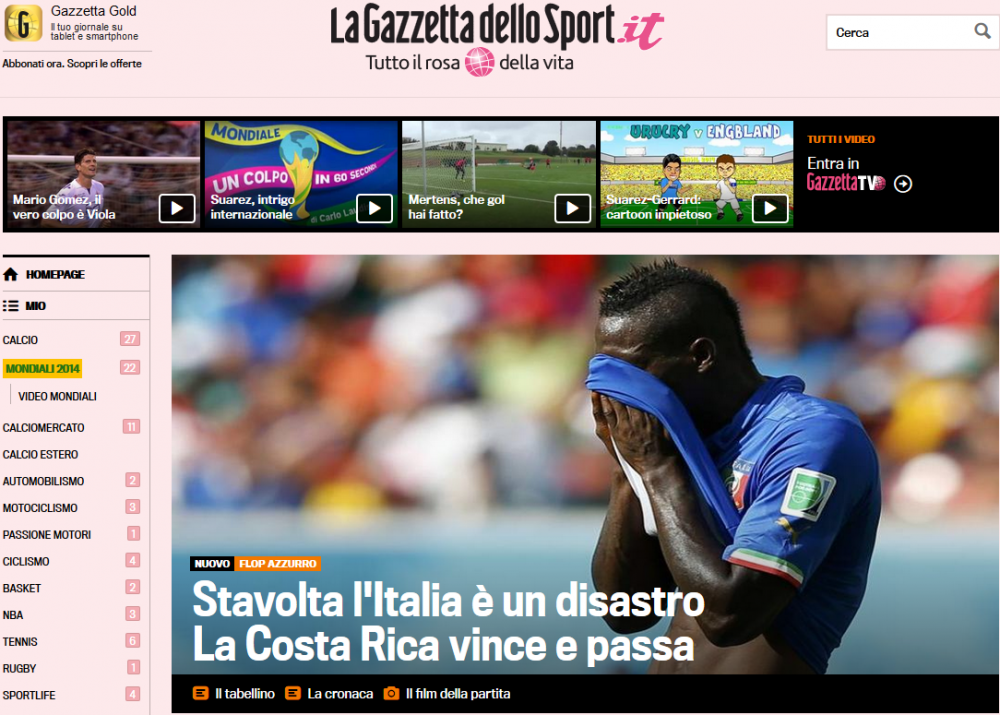 Italia e socata! Gazzetta dello Sport: "Am fost dezastruosi!" Corriere: "Ce figuratie!" Un egal cu Uruguay o duce in optimi!_1
