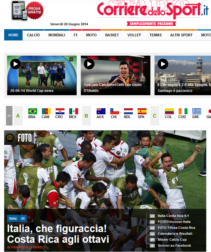 Italia e socata! Gazzetta dello Sport: "Am fost dezastruosi!" Corriere: "Ce figuratie!" Un egal cu Uruguay o duce in optimi!_5