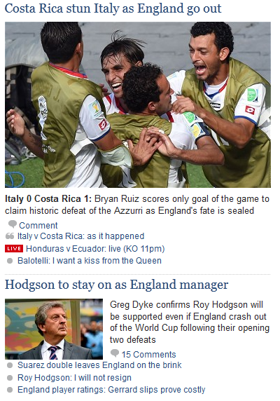 "Arrivederci! Plecam de la Mondial, dar ramanem cu Hodgson". Ce scriu ziarele din Anglia dupa ce Costa Rica a facut surpriza_4