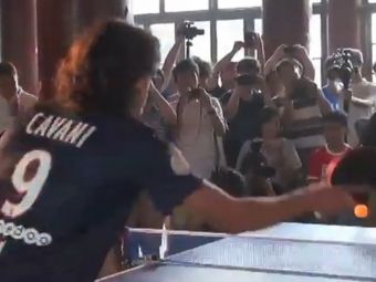 Cavani si Blanc l-au provocat la un meci de ping-pong pe campionul mondial din 2009! Ce a iesit VIDEO
