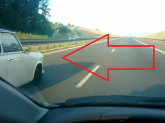
	FABULOS | Fugea cu 180 de pe autostrada si voia sa se laude cu noua sa masina, dar a fost facut &quot;tandari&quot; de un Trabant :) VIDEO
