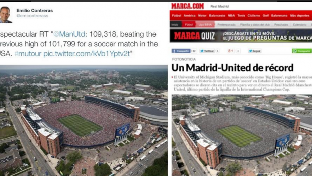 
	I-au prins cu...stadionul vopsit :) MARCA, ziarul &quot;de casa&quot; al Realului a pictat 110.000 de fani, englezii se amuza: FOTO
