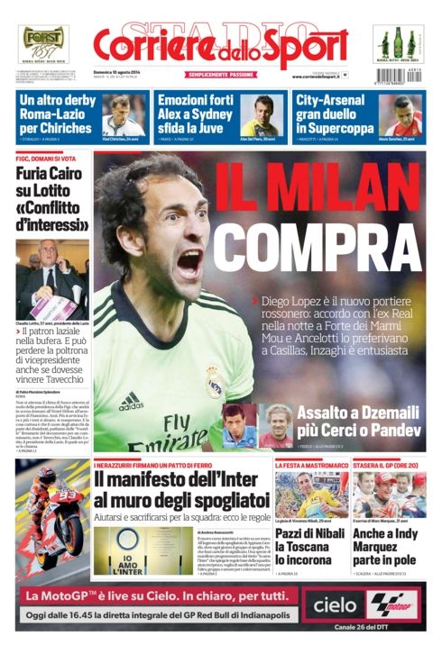 Transferul lui Chiriches e pe prima pagina din Corriere dello Sport! A inceput RAZBOIUL Romei pentru mutarea verii a unui roman_1