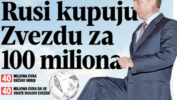 
	SOC in Europa de Est: un GIGANT investeste 100 milioane &euro; in Steaua Rosie Belgrad! Putin, presedinte de onoare al clubului
