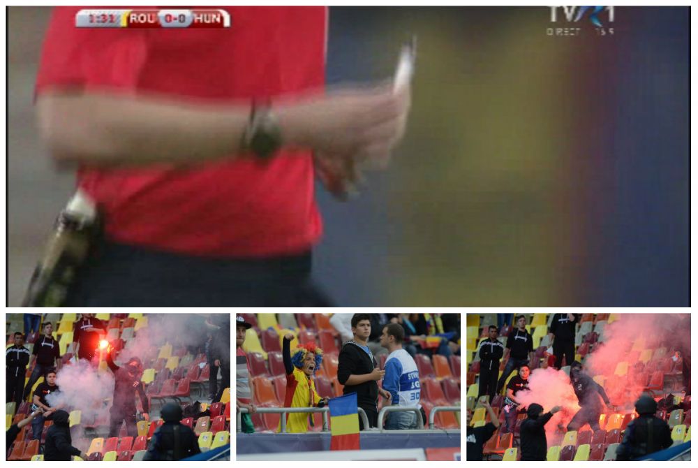 BRICHETE pe teren, petarde si torte in tribuna! Romania, sanse mari sa fie suspendata dupa meciul cu Ungaria! FOTO_8